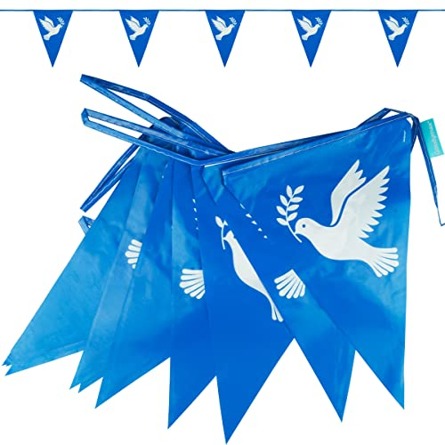 Goodymax® Wimpel 10 m Friedenstaube Peace Welt Frieden Taube Fahne Kette Girlande