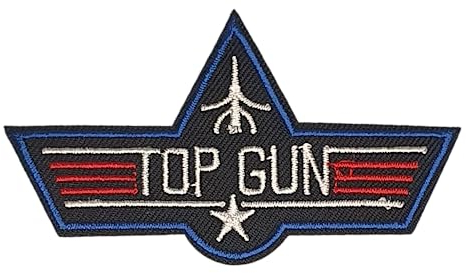 Fat-catz-copy-catz Small U.S. Air Force Top Gun Embroidered Patch Badge Iron or Sew on Patch 8cm x 5cm