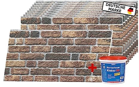 AS Country Stone® Wandverkleidung Steinoptik | 100x50x2 cm | 3D Effekt Wandpaneele Steinoptik für Küche und Wohnzimmer | Innen- und Außenbereich - 3D Wandpaneele | 10 Stück mit Montagekleber |