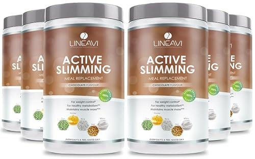 LINEAVI Aktivkost Diät Shake Schokolade, 6x500g, Abnehm Shake mit angenehmen Geschmack, Mahlzeitenersatz aus Soja-, Erbsen-, Reis- und Molken Eiweiß, laktose- und glutenfrei