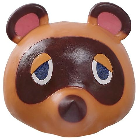 Tom Nook Waschbär Animal Crossing Latex Maske Horror Kopfbedeckung für Halloween Karneval Kostüm Party Requisiten