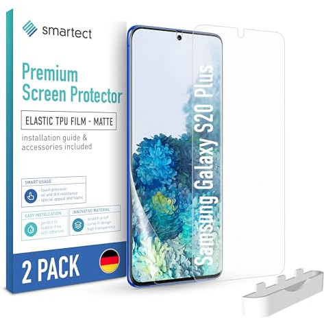 smartect TPU Schutzfolie [2 Stück, Matt] kompatibel mit Samsung Galaxy S20 Plus, Bedeckt das ganze Display, Bildschirmschutz Blasenfrei, Displayschutzfolie Anti Fingerabdruck