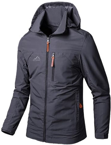 Btmpmcs Giacca da uomo con cappuccio Casual Sportivo Leggero Softshell Jacket Antivento impermeabile per Esterni Giacca Multitasche Giacca a Vento Arrampicata Abbigliamento da Trekking