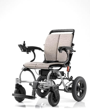 Elektrische Rollstühle Yuwell D130EL - Ultraleichter und Kompakter Elektrorollstuhl Faltbar Mit Battery 24V 12 Ah - Gewichtskapazität 100 kg (D130EL - Joystick linke Seite)