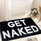 KOEXM Get Naked Badematte, niedlicher Badezimmerteppich, 40,6 x 61 cm, rutschfest, saugfähig, schwarz, Badteppich für Badezimmer, Boden und Dusche, lustige Dekoration für Wohnung, maschinenwaschbar