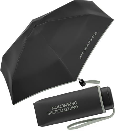 Benetton Taschenschirm Ultra Mini Flat FS 2024 - Black-Iceberg Green