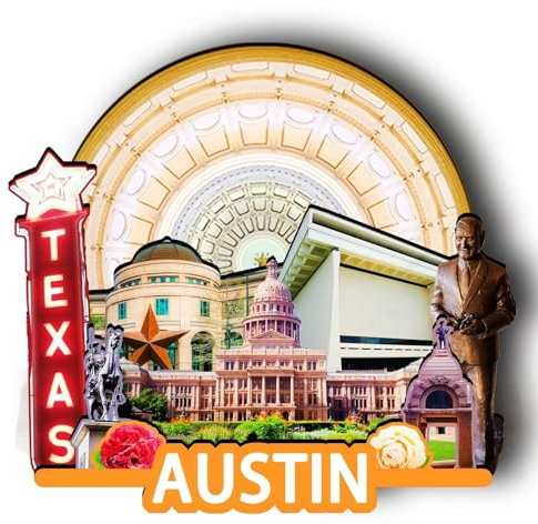 Orlaybar Austin Texas (TX) Amerika, dekorativer Magnet, 3D-Kühlschrank, Stadt, Reise, Souvenir, Touristengeschenke, handgefertigtes Handwerk, Kühlschrankmagnet, Heimdekoration -201