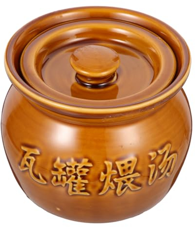 CIYODO Ceramic Soup Bowl 400ml Clay Pot Stewing Pot for Cooking Chinese Style Kitchenware