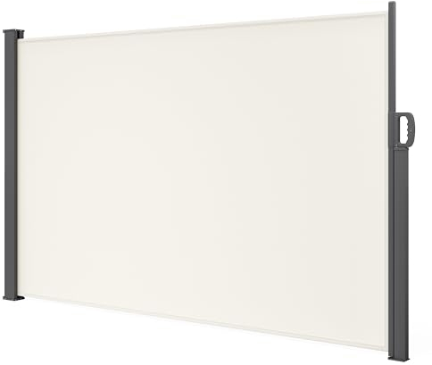 STEELSØN Seitenmarkise Zirella 160x300 cm ausziehbar, Sichtschutz für Balkon und Garten, Senkrechtmarkise außen Blickdicht mit Wandhalterung aus Aluminium, beige