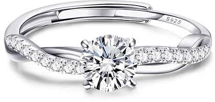 Adramata 925 Sterling Silber Ringe für Frauen Verstellbar Daumenring Damen Verlobungsring Eheringe Engagement Ringe Frauen Jubiläum Promise Ringe Gold/Silber Versprechen Ringe Schmuckgeschenke,S