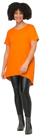 Angel of Style Damen große Größen Übergrößen Plus Size Longshirt, Rundhals, Halbarm, gerundeter Saum neon orange 48 832019643-48