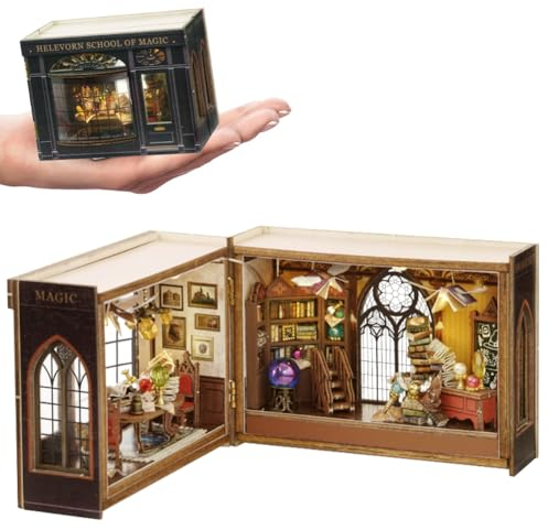 DIY Miniatur Haus Kit DIY Cottage MINI Fantasy Magic Series No-Cut Papier Zubehör Flip-Flop Designs Maßstab 1:100 Kreative Holzhandwerk (Magic Wonderland)