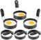 YKUKIZEE 6 Pack Egg Rings for Frying 3.5 Inch, Round Egg Mold Non Stick Frying, Stainless Steel Fried Egg Circles for Pancake Mini Burger