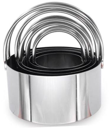 CIYODO 1satz Teiliges Edelstahl Ausstechformen Für Kekse Und Mousse Runde Backform Mit Griff Antihaftbeschichtet Für Cookies Fondant Und Mehr