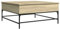 SDWEHO7 Couchtisch Höhenverstellbar, Wohnzimmertisch mit 2 Versteckter Aufbewahrung, Metallgestell Coffee Table Kaffeetisch Sofatisch, Sonoma-Eiche 95x95x45 cm