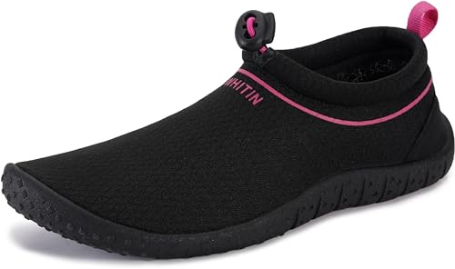 WHITIN Chaussures d'eau Femmes Hommes Plage Chaussures Aquatiques Séchage Rapide avec Semelle Epaisse