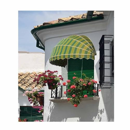 Tenda da sole telescopica retrattile con copertura emisferica decorativa, impermeabile e anti UV, protezione per ingresso patio (diametro 95 cm)