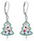 Weihnachtsbaum-Ohrringe Sterling-Silber 925 Filigrane Weihnachtsbaum-Ohrringe Weihnachtsschmuck für Frauen