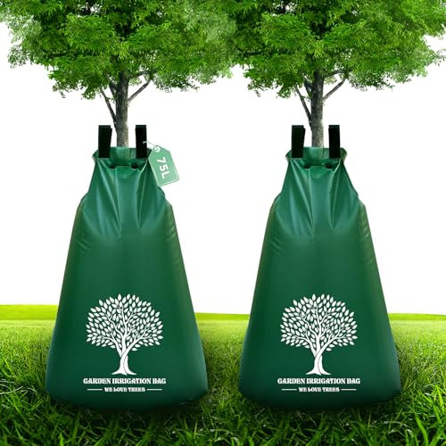 ZZXLOPEZ Baumbewässerungssack, 2 Stück 75L Wassersack für Bäume, Bewässerungsring, PVC-Tasche langlebig & UV-beständig | Bewässerungsbeutel für Bäume zur langzeit Bewässerungssystem, Gegen Trockenheit