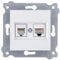 EXEN - Prise Combinée Murale Encastrée RJ45 Cat.6 + RJ11 Blanc - 1 Port Ethernet Internet et 1 Port Téléphone - Prise Réseau Téléphonique Intérieure - Compatible KARELL/ODAK/COMFORT - 256/01E
