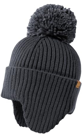 maximo MINI-Mütze, Umschlag, Pompon Ohrenteil