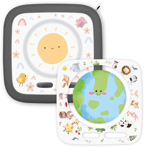 younikat Toniebox 2 Schutzfolie - 2X passgenaue Selbstklebende Folie - kratzfester Schutz rückstandslos entfernbar I Sonne Weltkugel Tiere I you0159