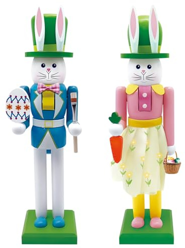 2pcs Easter Window Stickers, Bunny Nutcracker Window Clings Static, Easter Bunny Decorations 11.81×35.43