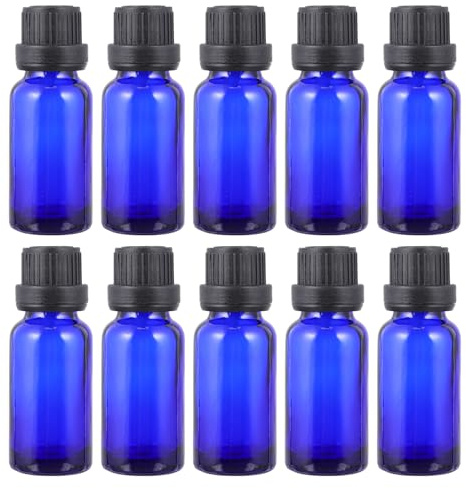 Housoutil Flacons Compte-Gouttes Verre 20 Ml, Lot de 15 Pièces, pour Huiles Essentielles et Cosmétiques, Design Pratique pour Voyage et Application Précise