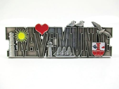 Travemünde Metall Magnet Germany Souvenir Leuchtturm Möwe Herz Sonne Schiff