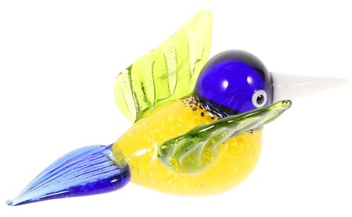 CRAFTHROU Glasfigur Vogel Hängeornament Glas Dekoration für Weihnachtsbaum und Arbeitszimmer mit Auffälligem Design