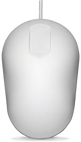 PUREKEYS desinfizierbare Hygienemaus, USB-Kabel - Farbe:Weiss | abwischbar | kompatibel zu Win 8-10, Mac OS, Linux | für gängige Desinfektionsmittel geeignet (Alkohol, Ammoniak, H2O2)