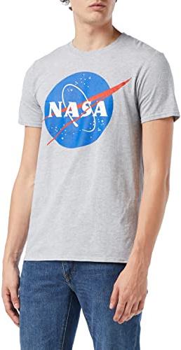 Nasa Mens Circle Logo Short Sleeve T-Shirt, Grey (Sports Grey SPO), Medium