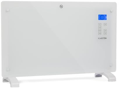 Klarstein Elektroheizung, Konvektor-Heizung mit Bodenrollen, Mobile Elektroheizung Energiesparend, Leise Heizung Elektrisch, Standgerät Heizkörper Elektrisch mit Thermostat & App-Steuerung, 2000 W