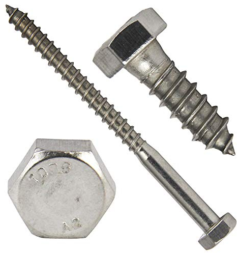 PROTECH 100 Stück Sechskant Holzschrauben M10x120 Edelstahl A2 rostfreier Sechskantschrauben Holzbauschrauben Schlüsselschrauben Wiener V2A Schrauben DIN 571