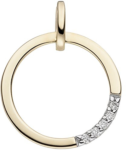 Jobo Damen-Anhänger Kreis aus 14 Karat 585 Gold mit 5 Diamanten