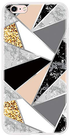 CUAgain Compatible with iPhone 6s Plus/iPhone 6 Plus Case Silicone Marble Diamond Pattern with Bumper Soft Pretty Design Ultra Thin Slim Protective Shockproof Cover for Girls Women Men Boys Gold