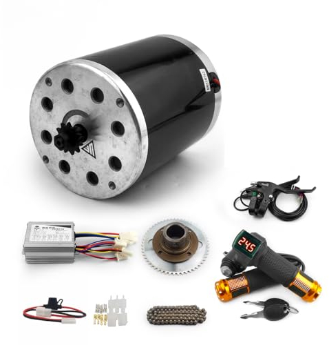 Bracketless 500W elektrischer Kindermotorradmotor mit gebürstetem Controller und Schlüsselschalter Geschwindigkeitsregelung LED-Bremsleuchte (36V Key Throttle kit)