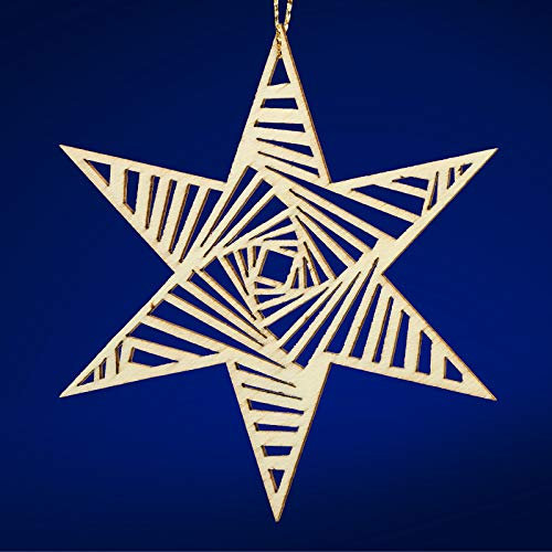 SIKORA BS-LS Traditionelle Filigrane Christbaumschmuck Holzanhänger aus nachhaltiger Herstellung - 28 Modelle wählbar, Modell:S4 Stern Traumfänger D 9cm