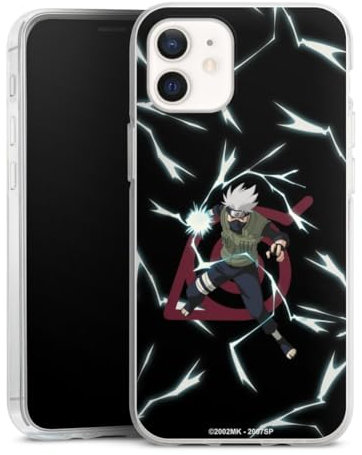Silikon Hülle kompatibel mit Apple iPhone 12 Case transparent Handyhülle Kakashi Naruto Shippuden Offizielles Lizenzprodukt