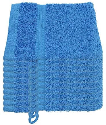 Julie Julsen® Bio Waschhandschuh-Set, 10 Waschhandschuhe in 32 Farben erhältlich weich und saugstark Royalblau 15x21 cm