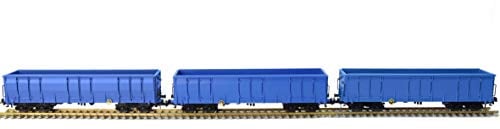 3 pz HO Gauge High-side Gondola Car 1:87 materiale rotabile vagoni ferroviari blu