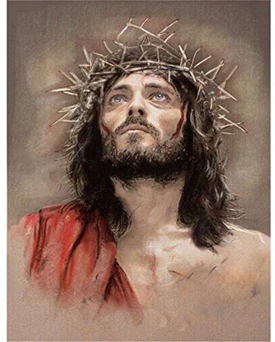 Full Drill Diamond Art Kits für Erwachsene,Malen mit Diamanten,5D DIY Diamond Painting Kits Erwachsene Kinder Stickerei Kreuzstich Jesus 30X40cm