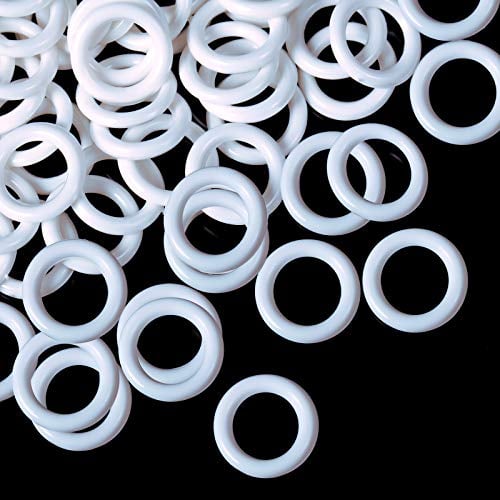 100 Stücke Römische Blinder Vorhang Ringe, O-Ringe Kunststoff Ringe für Römische Schattierungen (Weiß, 16 mm)