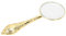 Loupe de Lecture Portable, Loupe à Poignée en Métal Vintage Loupe de 45 Mm, Décoration de Bureau - Loupe Grossissement 5X, Or