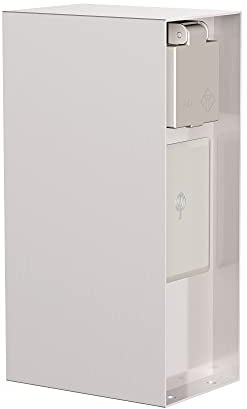 ledscom.de Garten Steckdosensäule POMI für außen, IP44, Smart Home, WLAN, Alexa, 3-Fach, Edelstahl, Edelstahl, eckig, 23 cm, Außensteckdose, Gartensteckdose, Steckdosenturm, Außensteckerdose