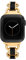 Anne Klein Moderna pulsera de goma de repuesto para Apple iWatch, segura, ajustable, se adapta a la mayoría de muñecas, Negro/tono dorado, 38/40/41mm