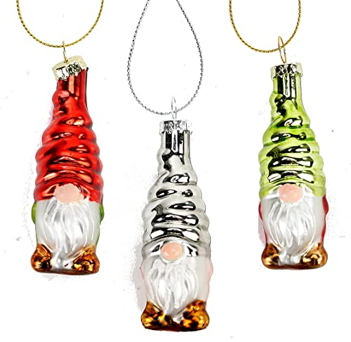 Herbst-Zwerg-Glasornamente, 12 Stück, 4 Stück pro Farbe