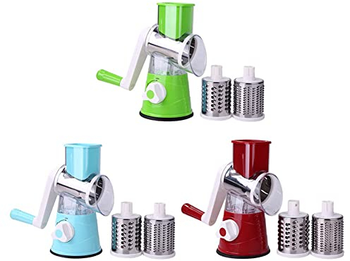 TopHomer Rallador de queso giratorio rallador eléctrico con 2 ralladores de queso automáticos reemplazables de acero inoxidable para utensilios de cocina y hogar