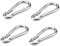 4-PCS Carabiner Heavy Duty 304 Stainless Steel M6 Carabiner Snap Hook Gauge Steel Carabine Swivel Spring Clip for Outdoor Hiking Camping Fishing (4 Pcs)