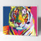 KOMKING Malen nach Zahlen für Kinder Erwachsene mit Rahmen, DIY Acryl Malen nach Zahlen Leinwand Kit, Bunter Tiger, 30,5 x 40,6 cm